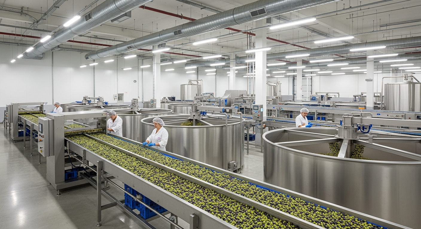Industrial olive processing facility